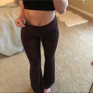 Form fitting flare bottom pants